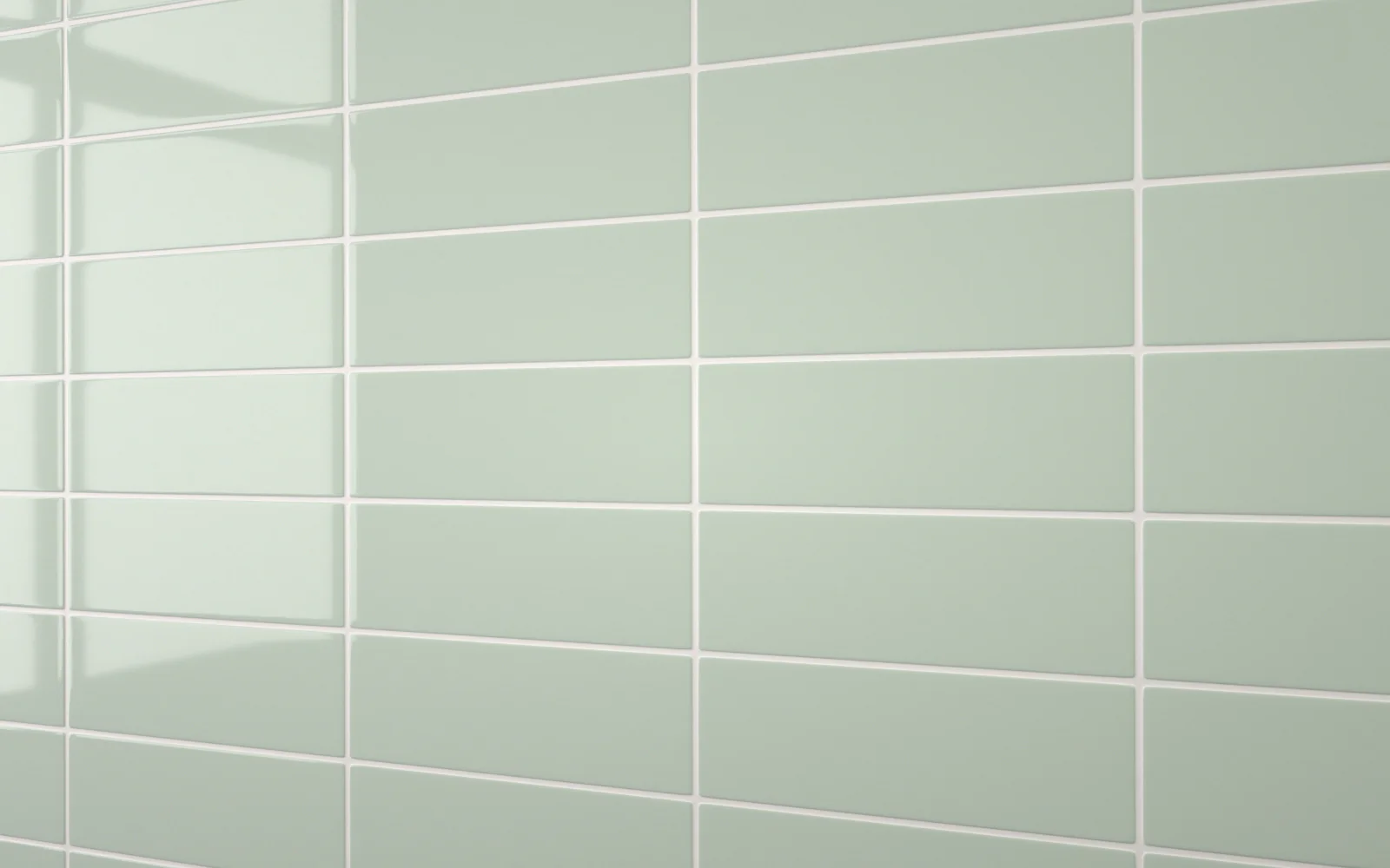 Sample: Flat Metro Large Linear Tile Glass Green